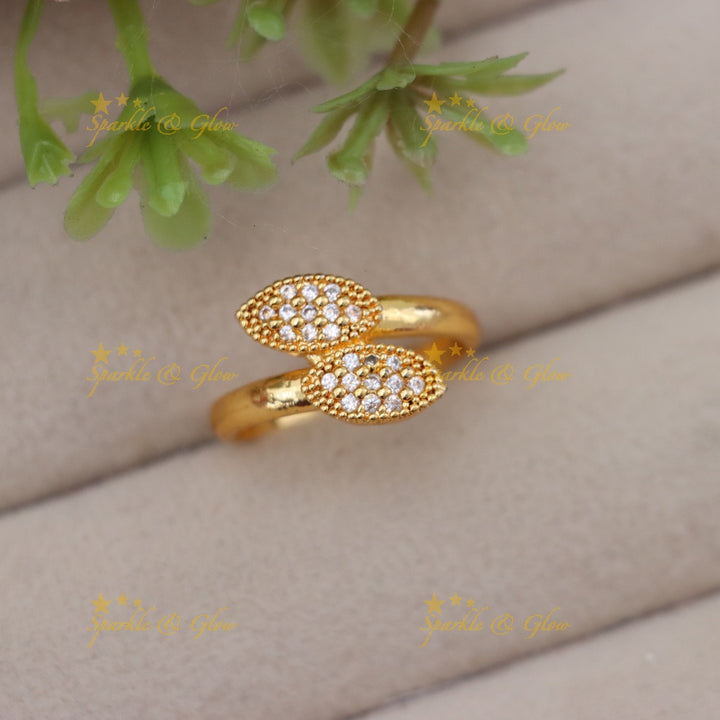 Dazzling Gold Alike Ring with Brilliant Stones