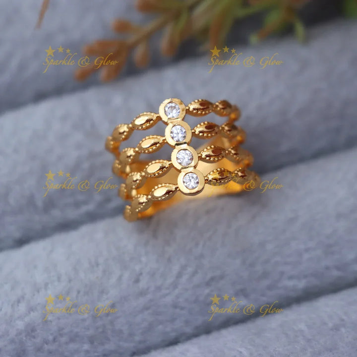 Exquisite Microgold Ring - Perfect for Festive Occasions