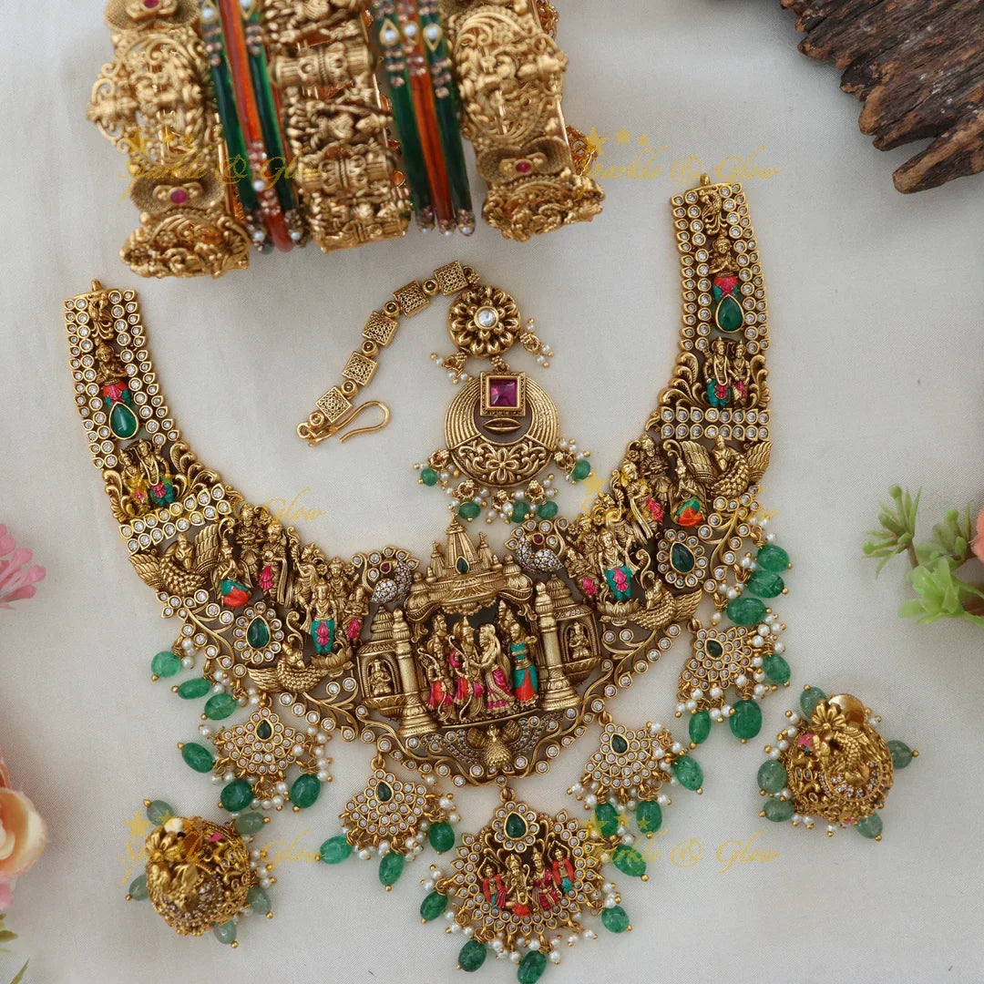 Radiant Rama Parivar Meenakari Bridal Jewellery Set
