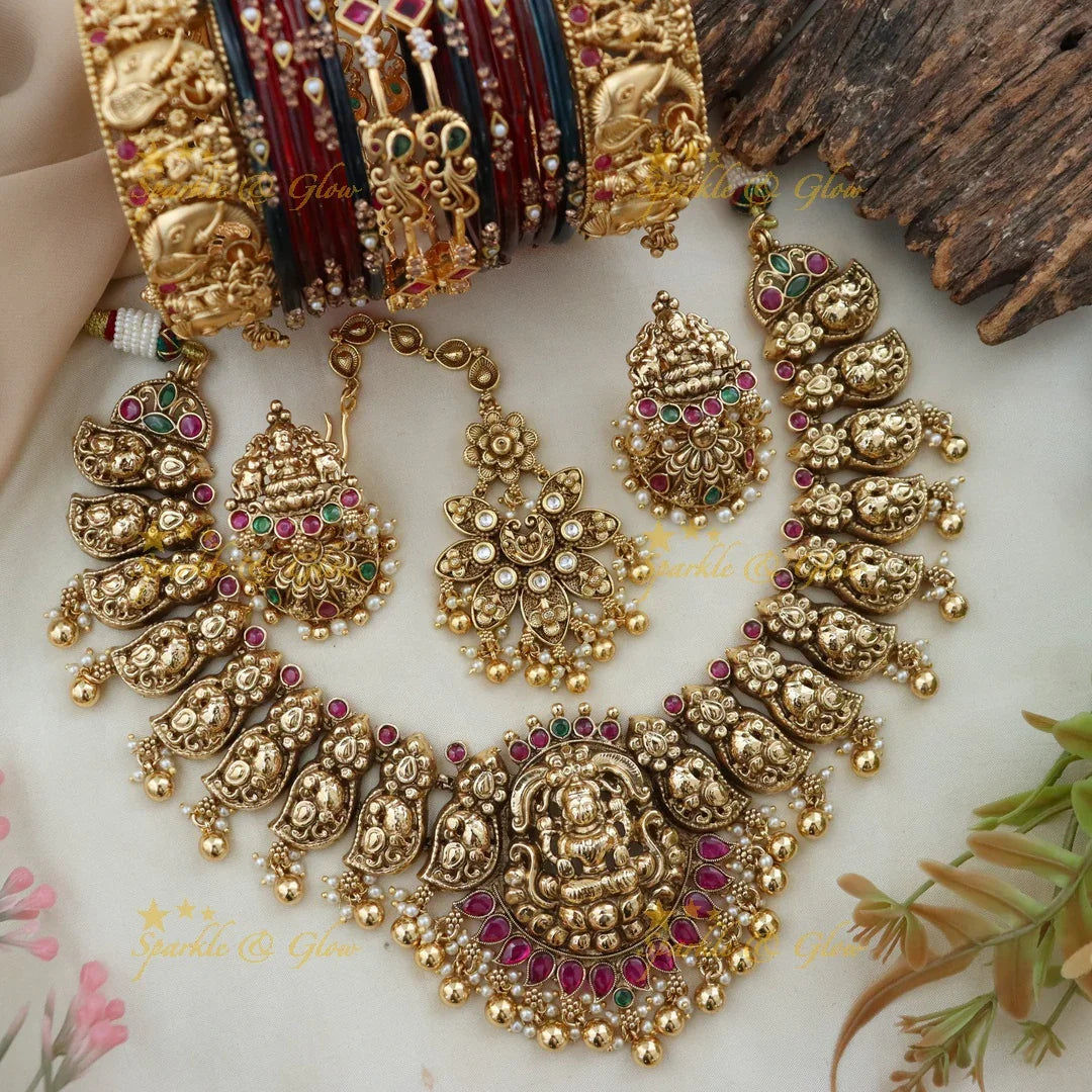 Regal Lakshmi Mango Temple Bridal Jewellery Set