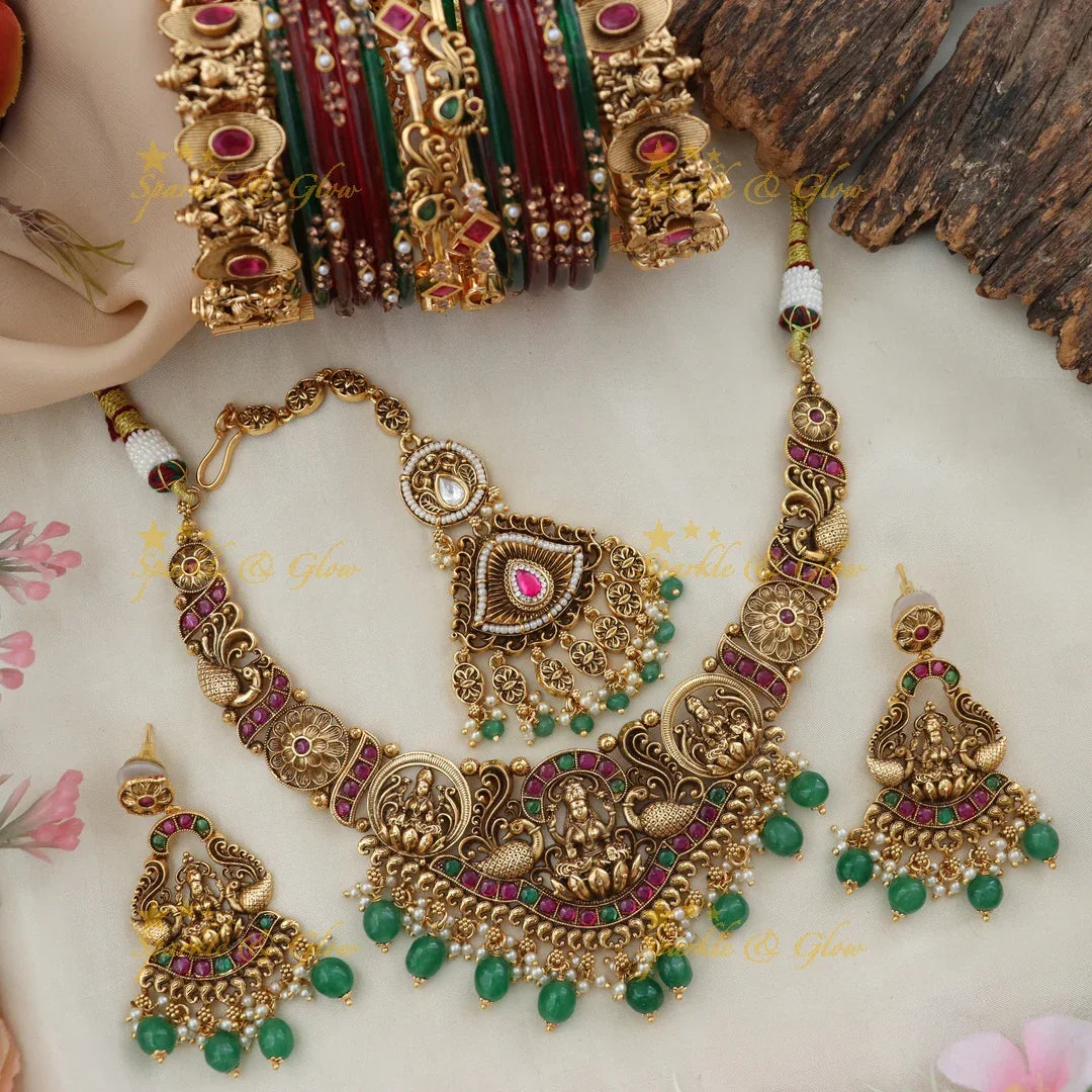 Exquisite Lakshmi & Peacock Bridal Imitation Jewels