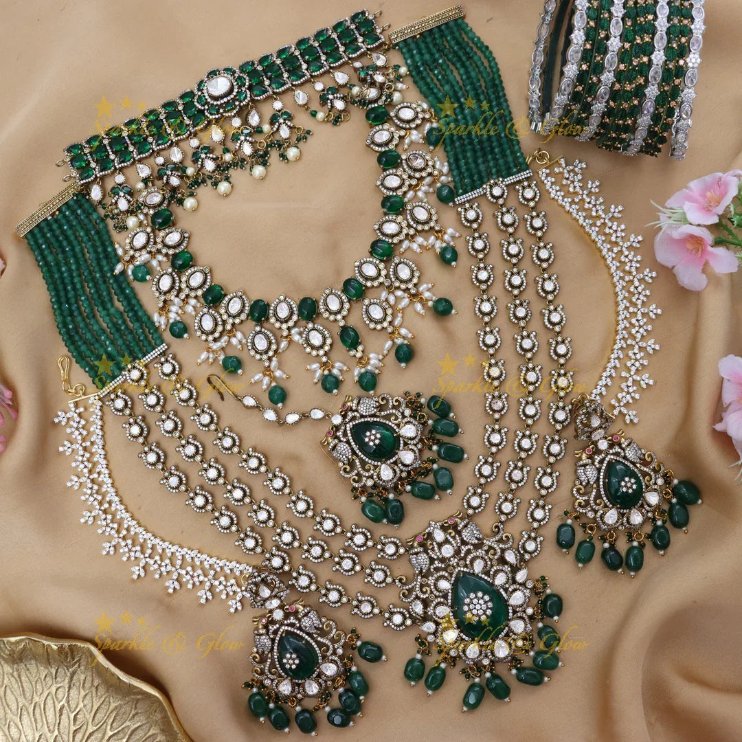 Victorian Emerald Bridal Set | Elegant Jewelry Design