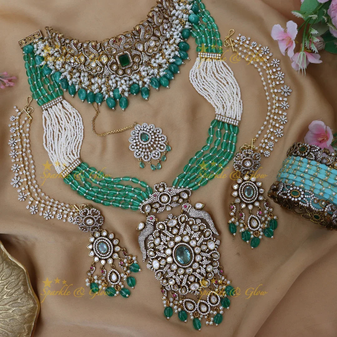 Buy Exquisite Victorian Semi Bridal Jewellery Set Online