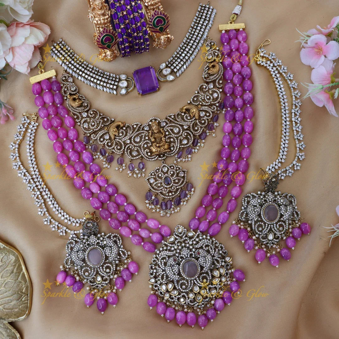 Exquisite AD Parrot Bridal Set with Elegant Design
