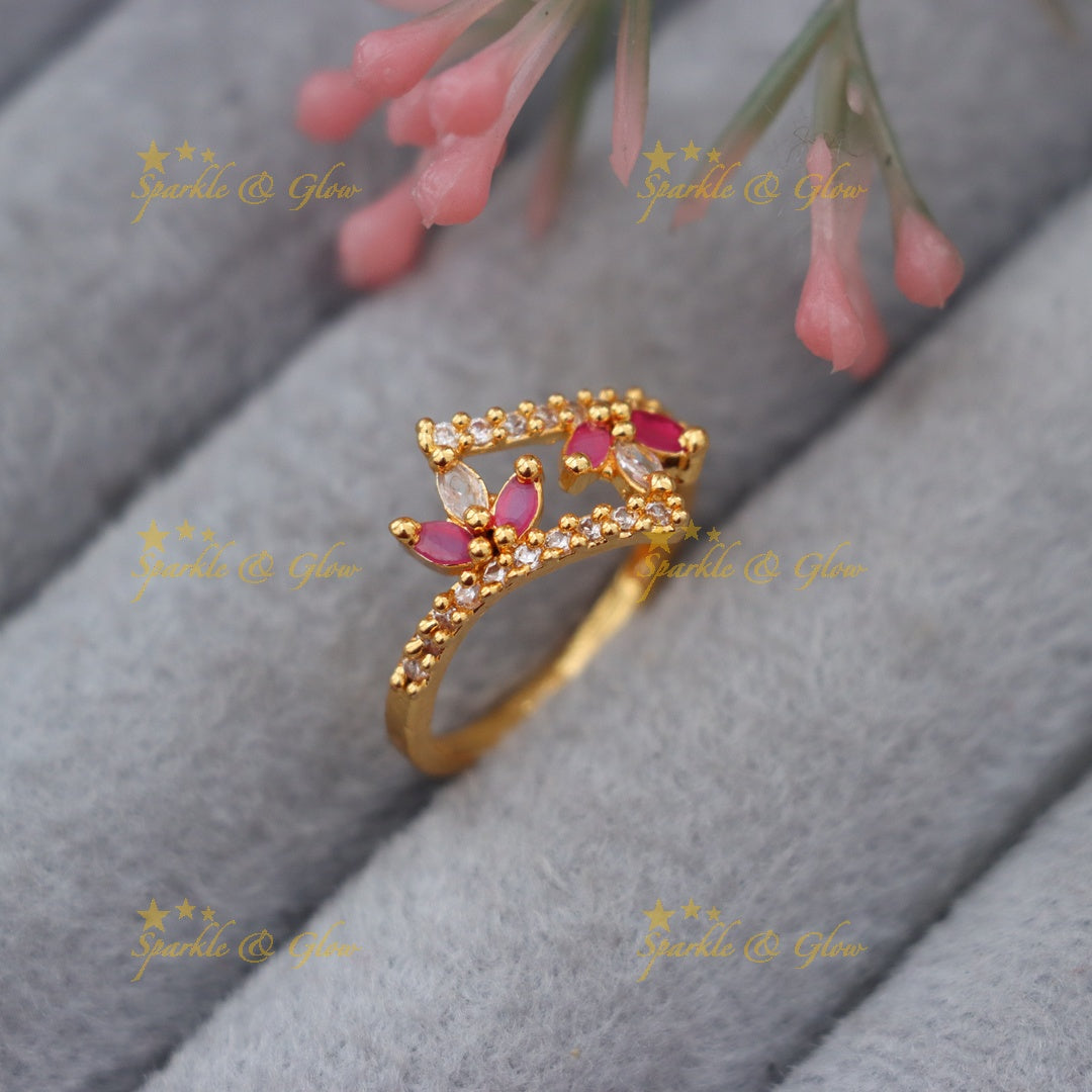 Exquisite Microgold Floral Ring – Perfect for Celebrations