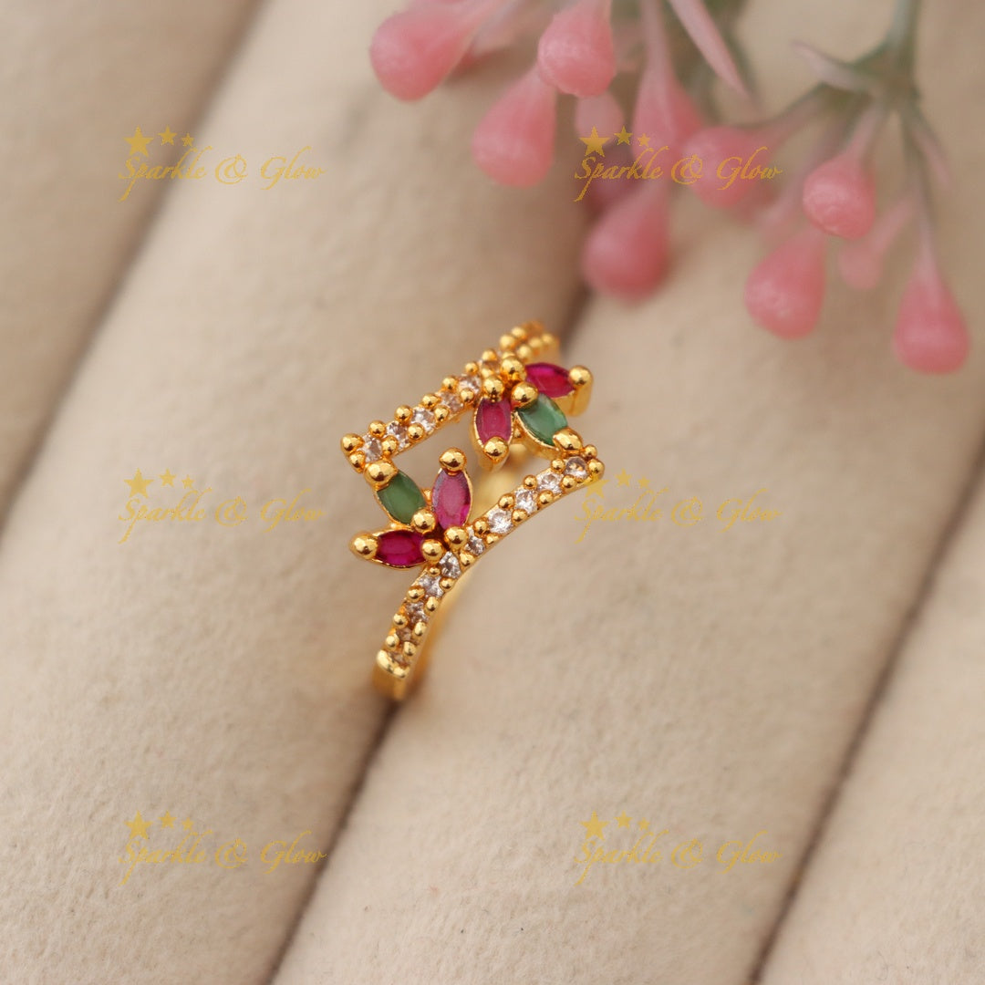 Exquisite Microgold Floral Ring – Perfect for Celebrations