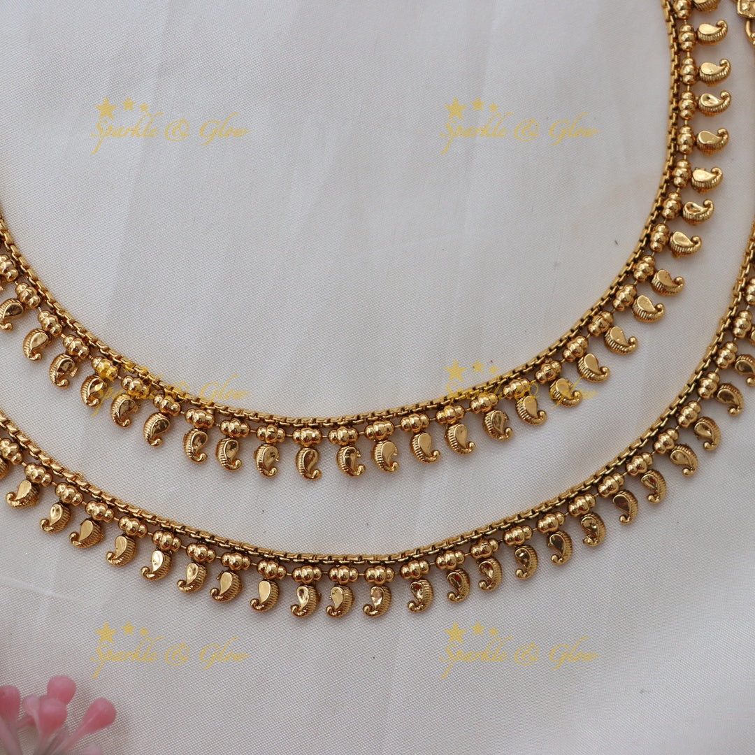 Elegant Gold Tone Mango Anklet for Festive Glamour