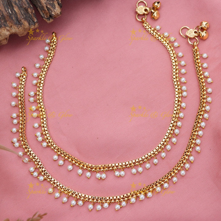 Exquisite Pearl Beaded Anklet for Festive Elegance