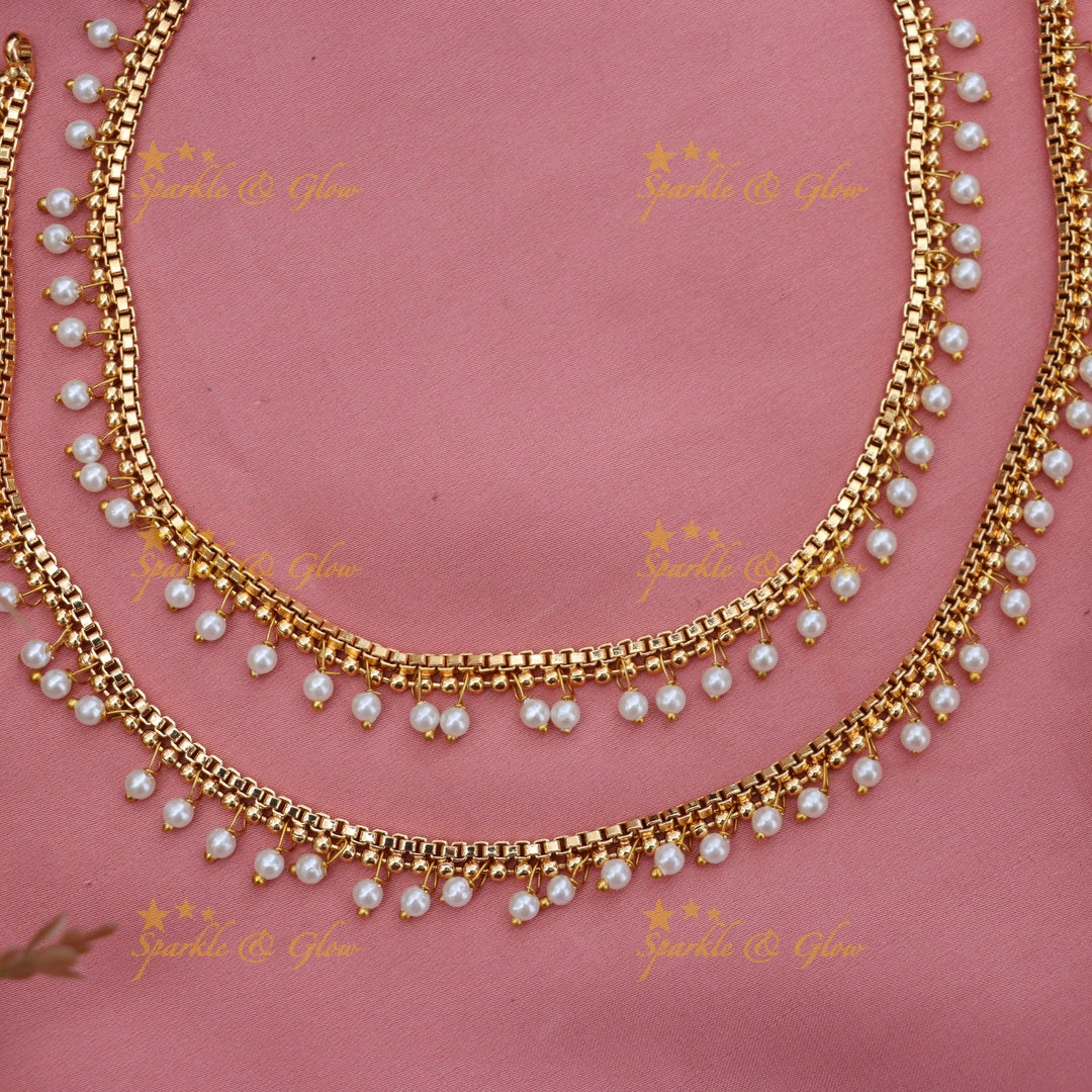 Exquisite Pearl Beaded Anklet for Festive Elegance
