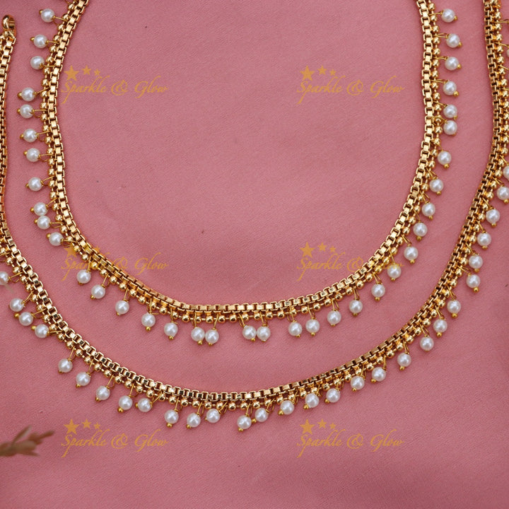 Exquisite Pearl Beaded Anklet for Festive Elegance