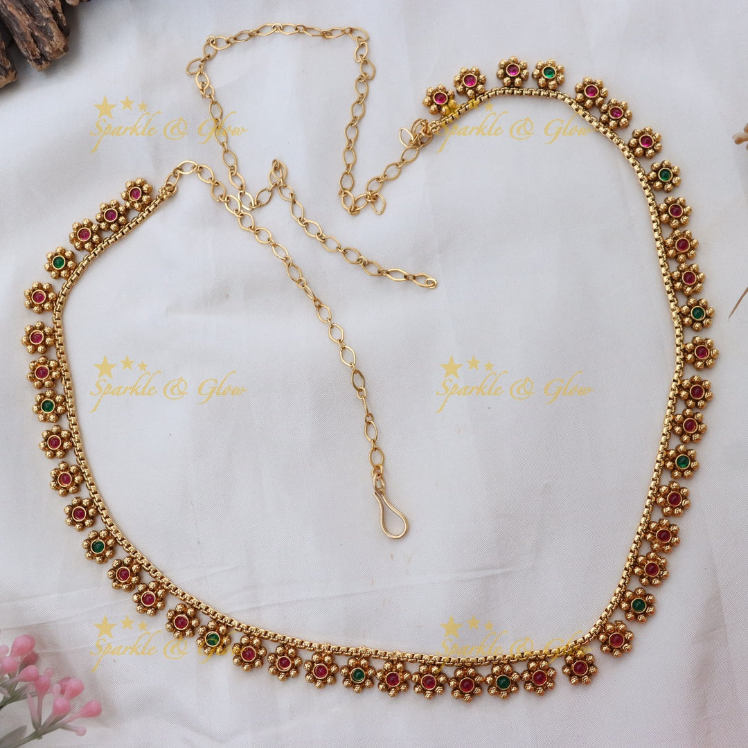 Exquisite Floral Beaded Hip Chain for Weddings & Festivals