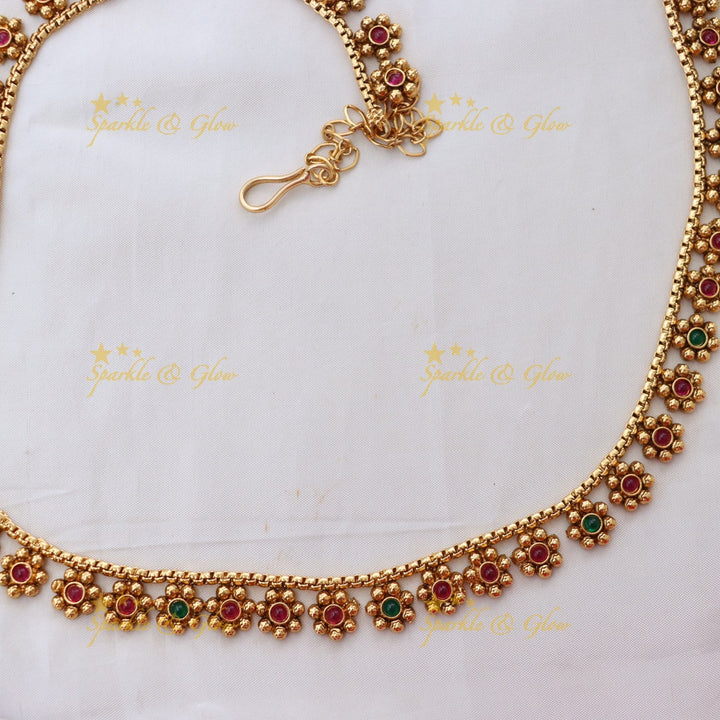Exquisite Floral Beaded Hip Chain for Weddings & Festivals