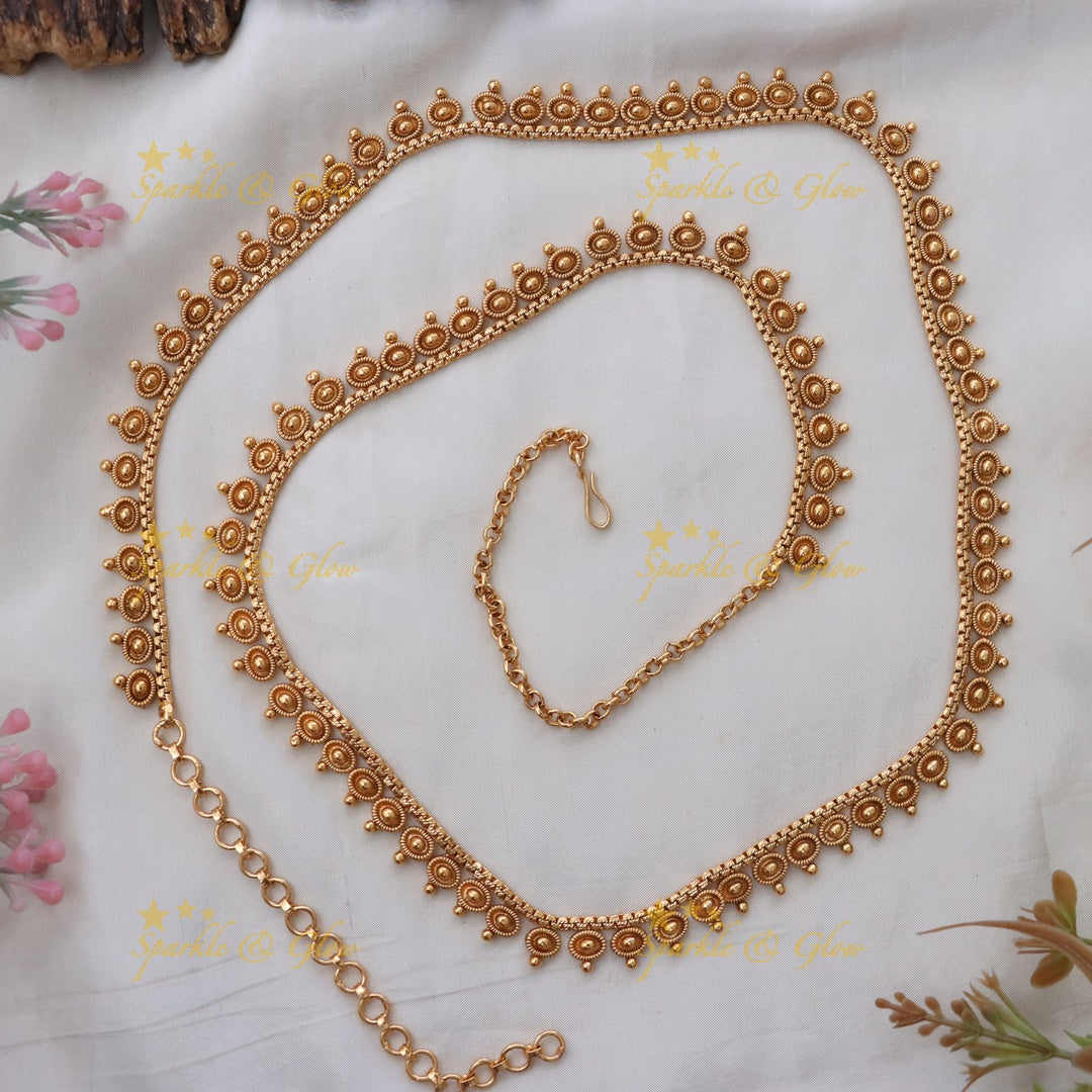 Exquisite Gold Bead Hip Chain for Festive Celebrations