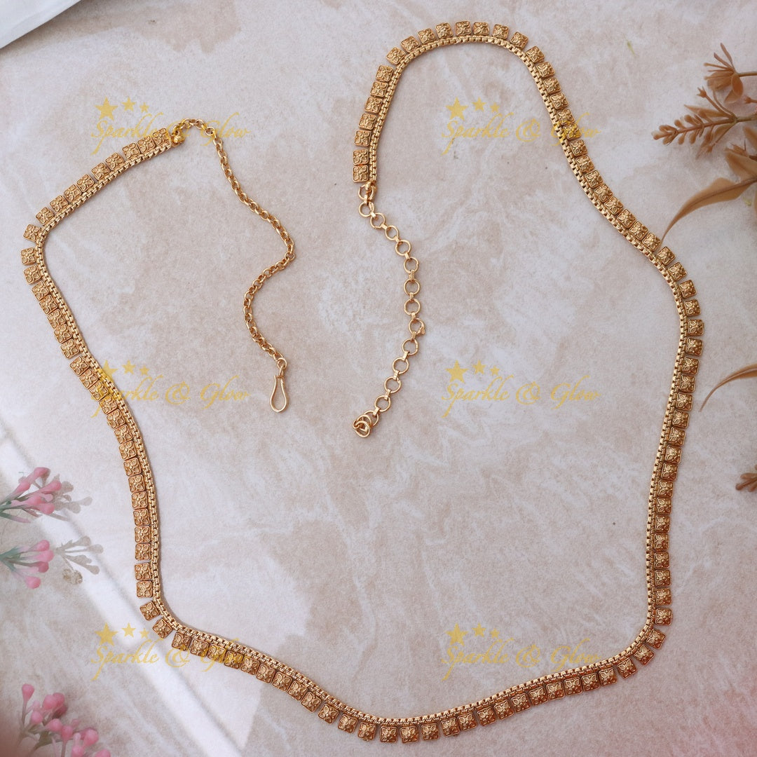 Elegant Floral Gold Hip Chain for Festive Glamour