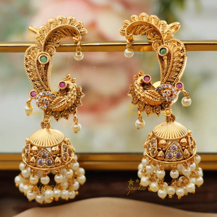 Radiant Gold Cuff Jhumka Earrings for Glorious Celebrations
