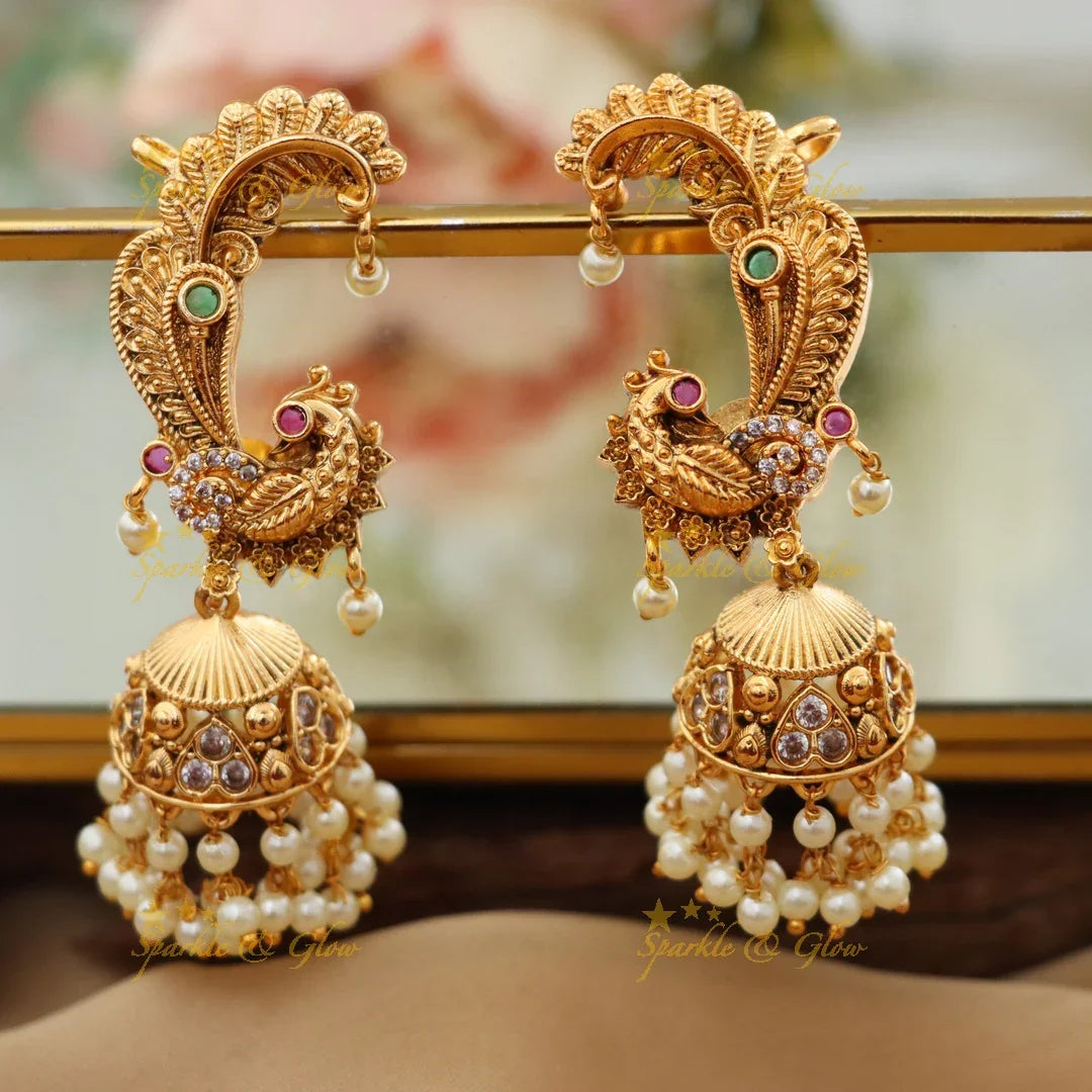Radiant Gold Cuff Jhumka Earrings for Glorious Celebrations