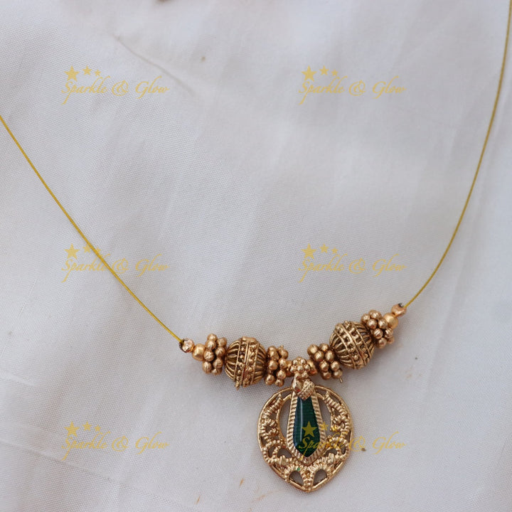 Exquisite Gold Beaded Invisible Necklace Set
