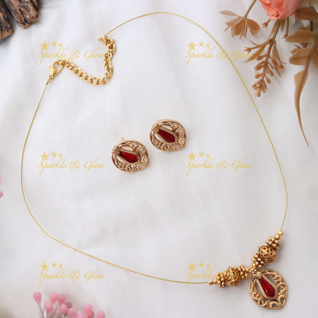Exquisite Gold Beaded Invisible Necklace Set