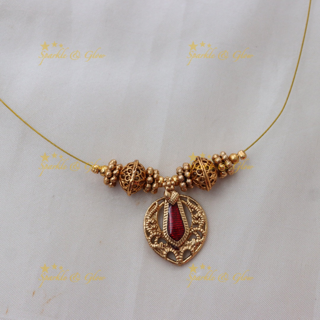 Exquisite Gold Beaded Invisible Necklace Set