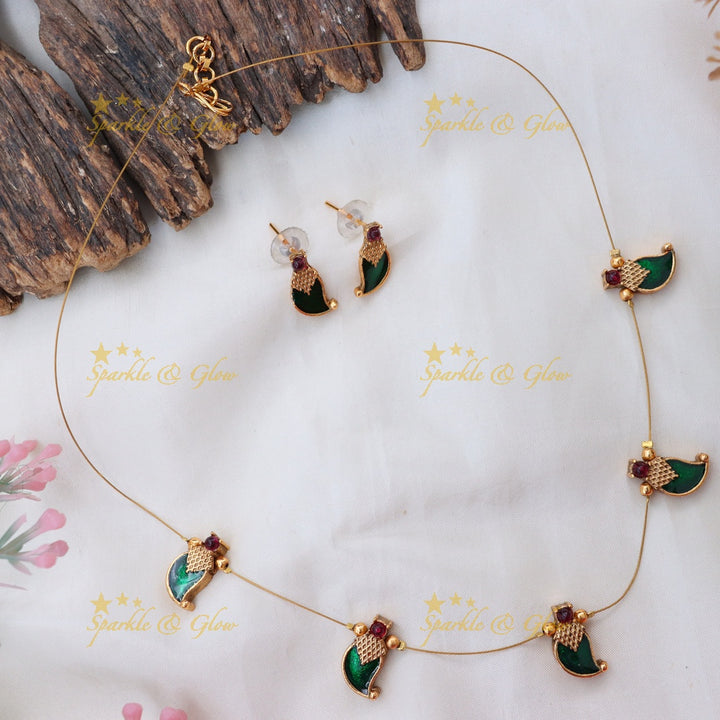 Elegant Mango Design Invisible Necklace - Sparkle & Glow