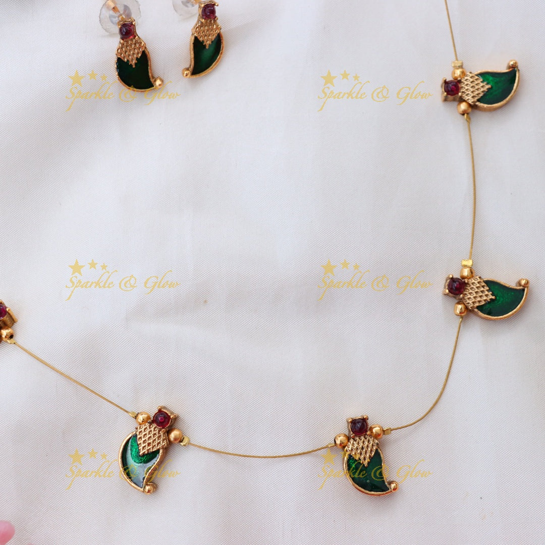 Elegant Mango Design Invisible Necklace - Sparkle & Glow