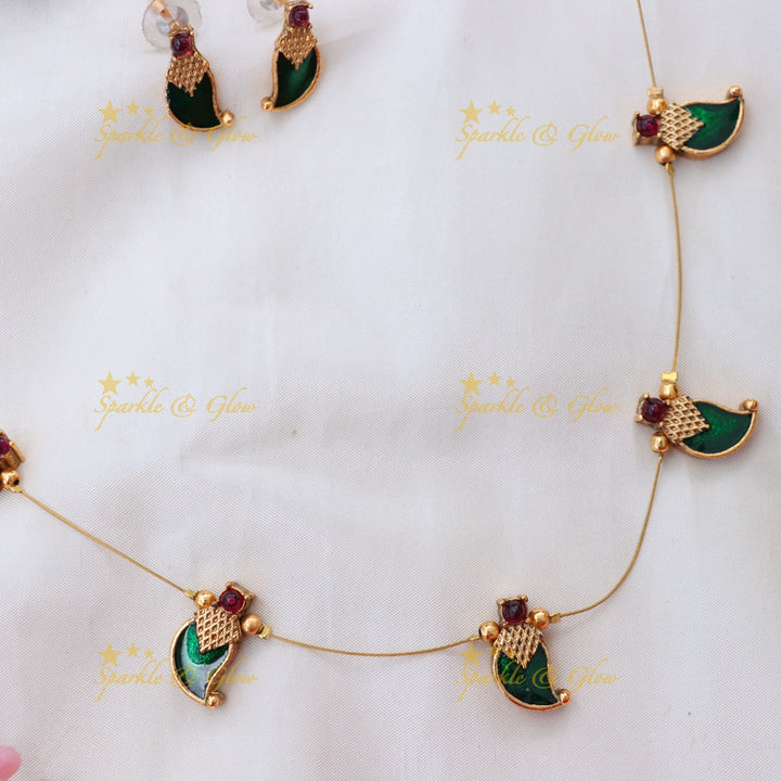 Elegant Mango Design Invisible Necklace - Sparkle & Glow