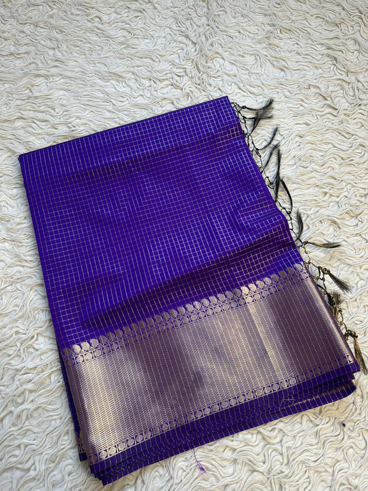 Royal Purple Banarasi Silk Saree | Sparkle & Glow