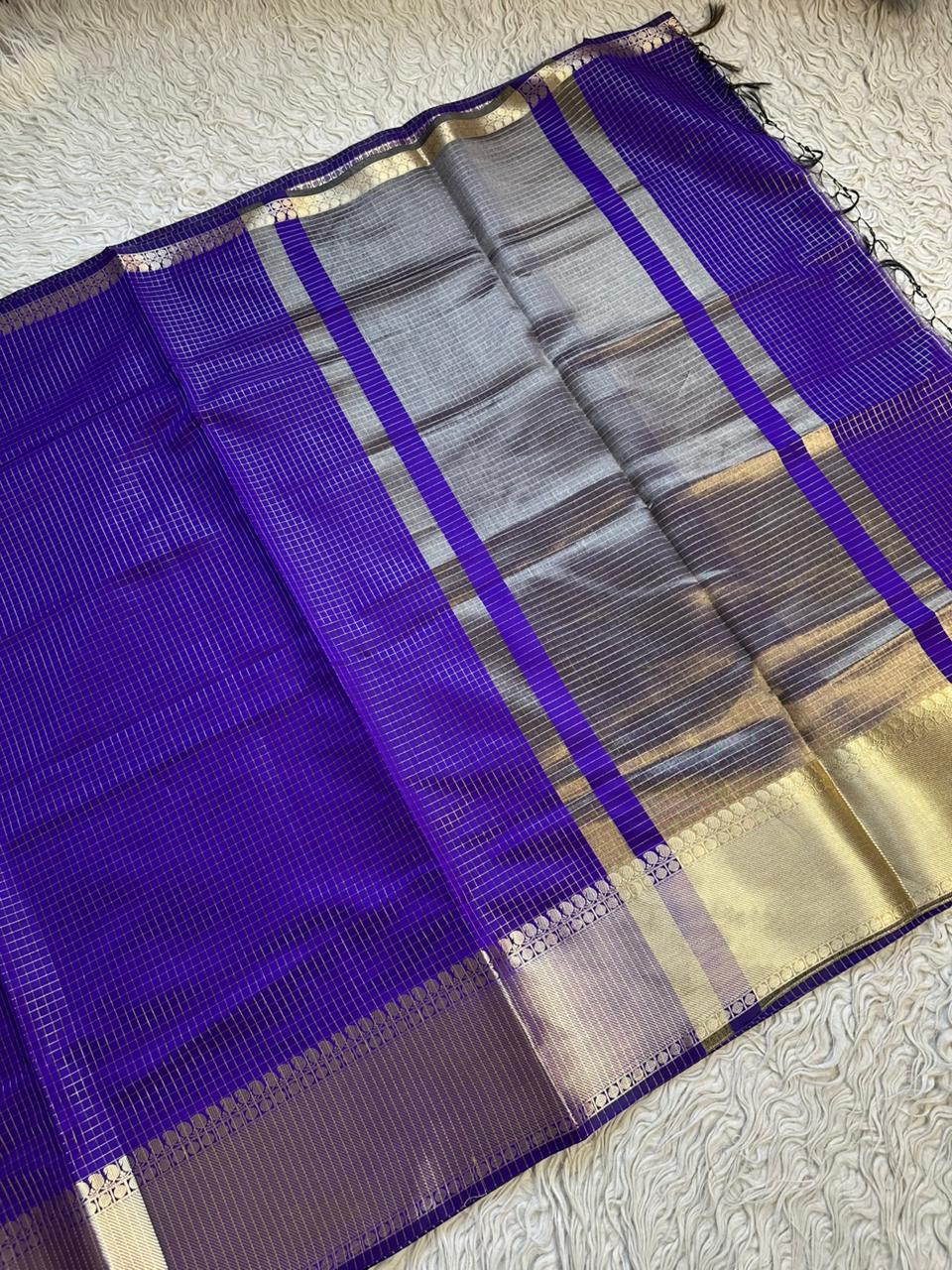 Royal Purple Banarasi Silk Saree | Sparkle & Glow
