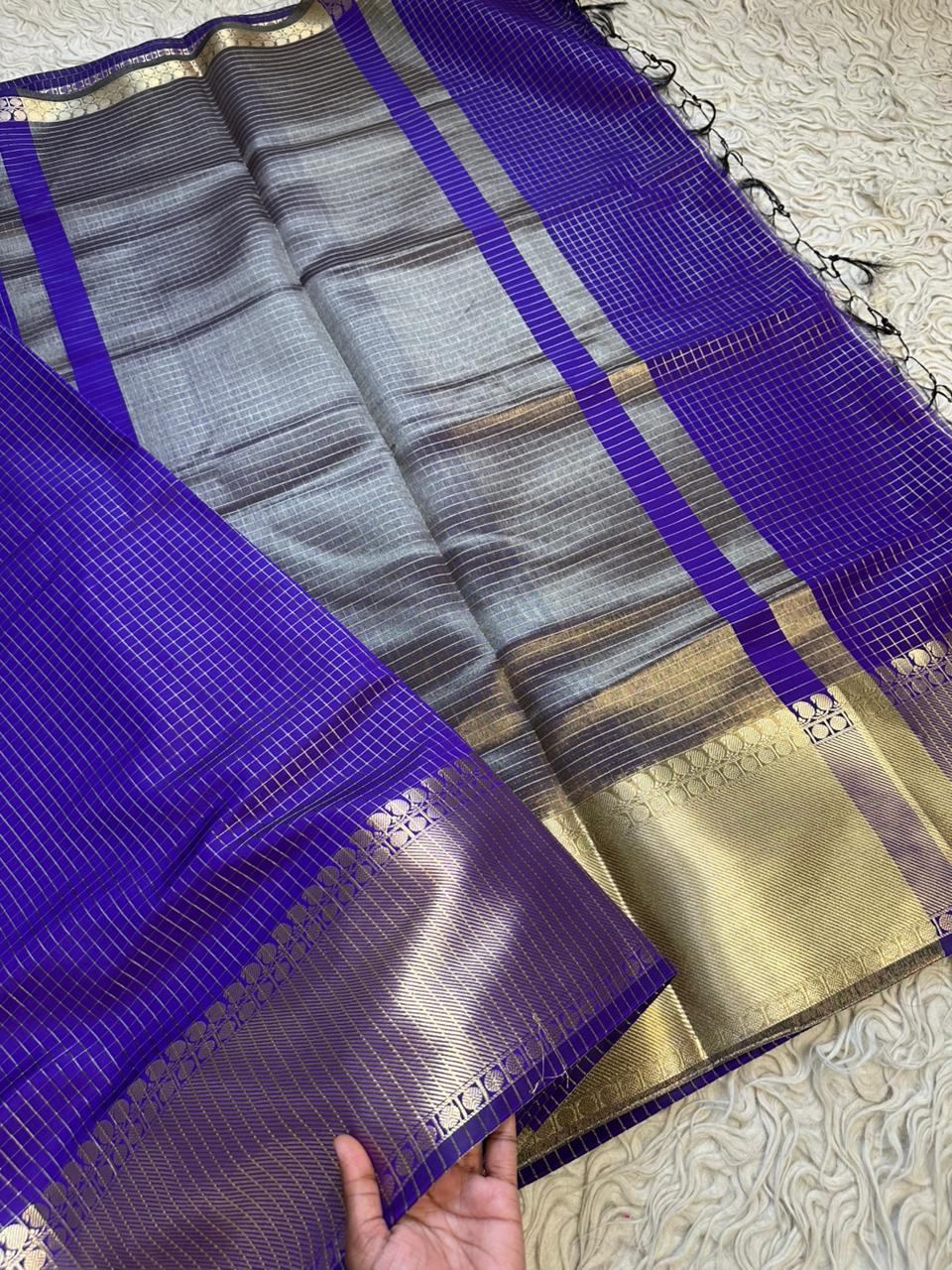 Royal Purple Banarasi Silk Saree | Sparkle & Glow