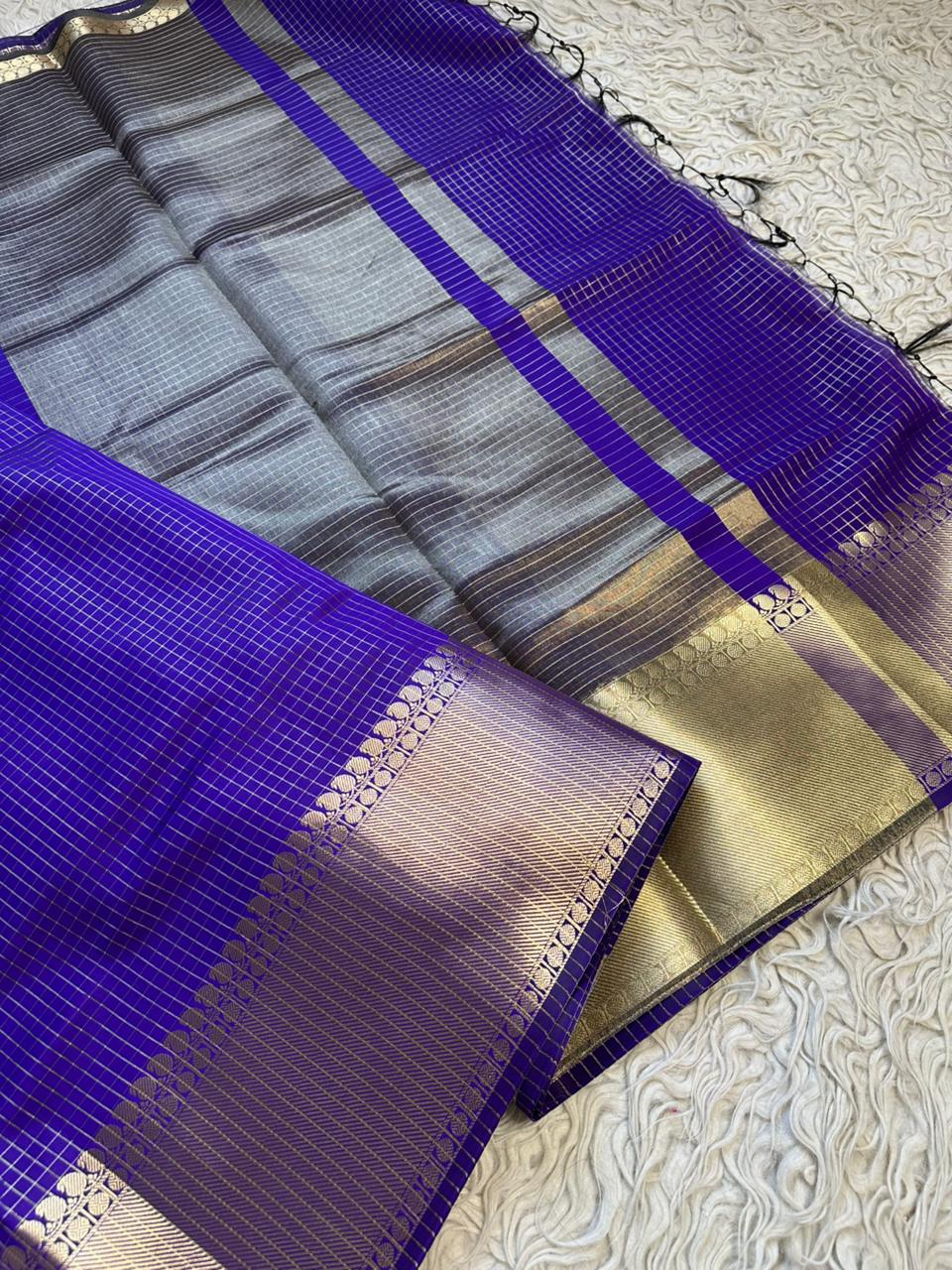 Royal Purple Banarasi Silk Saree | Sparkle & Glow
