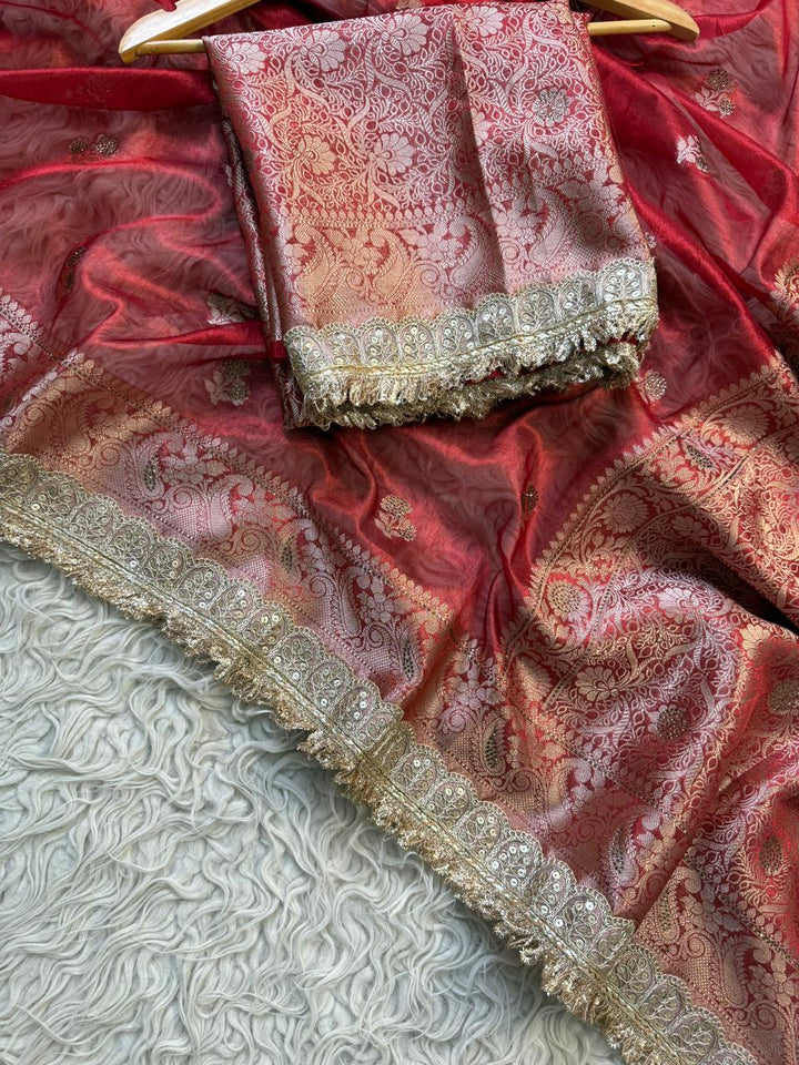 Exquisite Banarasi Maharani Tissue Saree for Celebrations