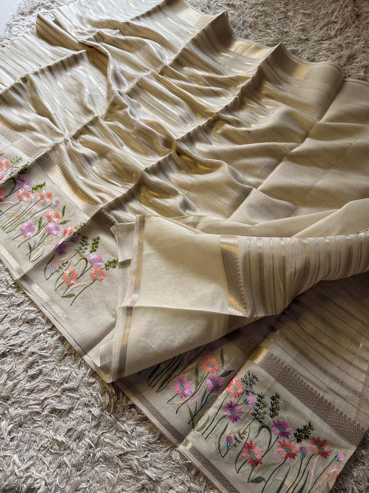 Elegant Banarasi Soft Silk Saree with Floral Design