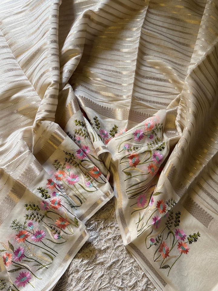 Elegant Banarasi Soft Silk Saree with Floral Design