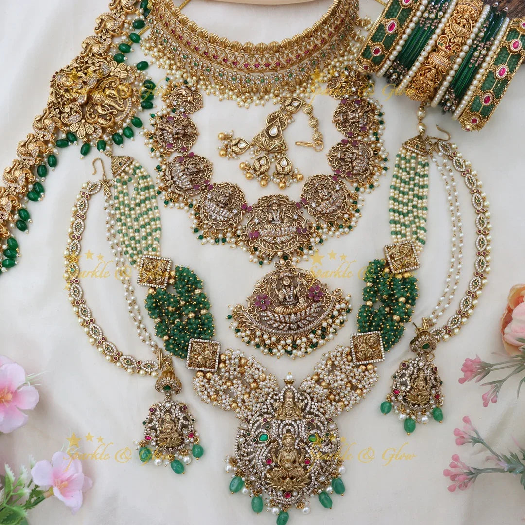 Majestic Lakshmi Bridal Set - Exquisite Imitation Jewelry