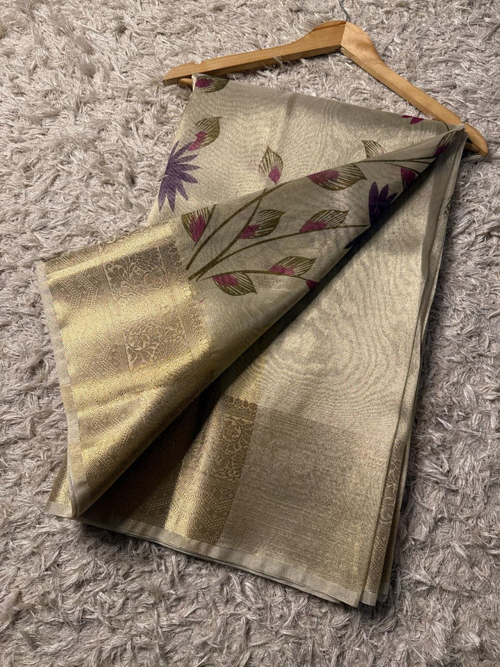 Luxurious Banarasi Gold Tissue Silk Saree for Weddings