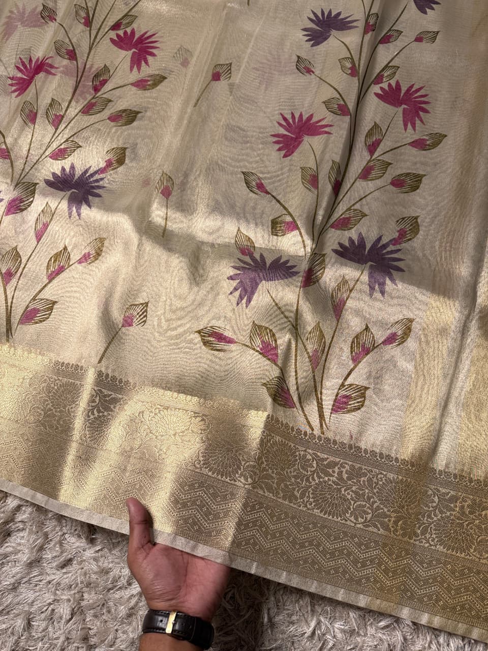 Exquisite Banarasi Saree with Floral Embroidery