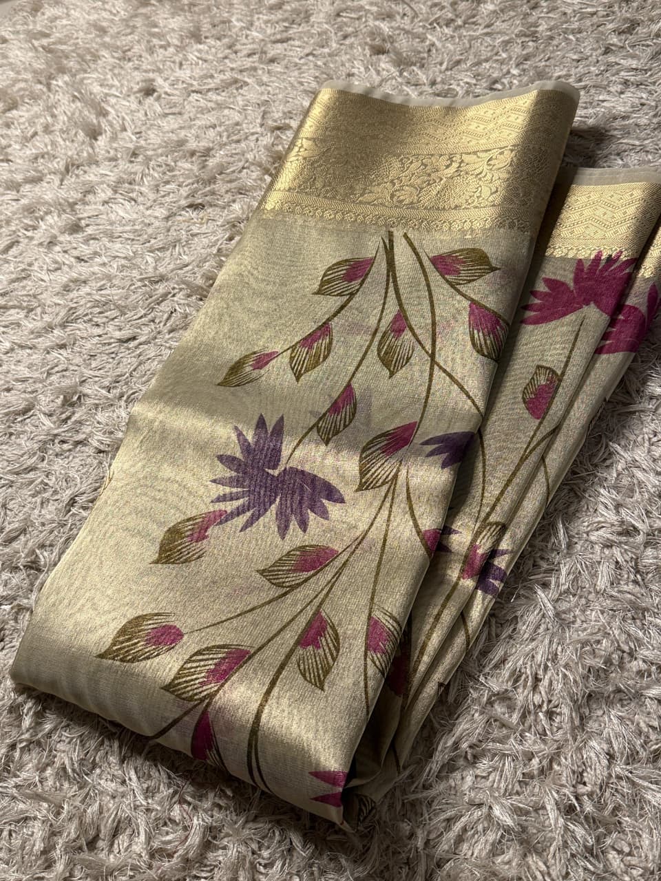 Exquisite Banarasi Saree with Floral Embroidery