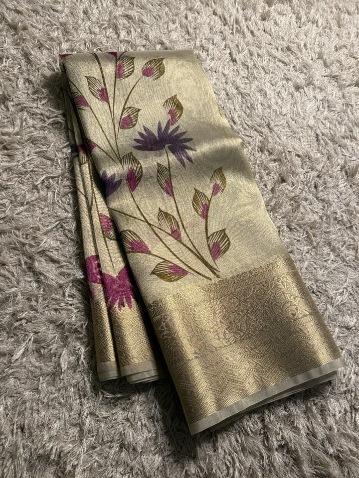 Exquisite Banarasi Saree with Floral Embroidery
