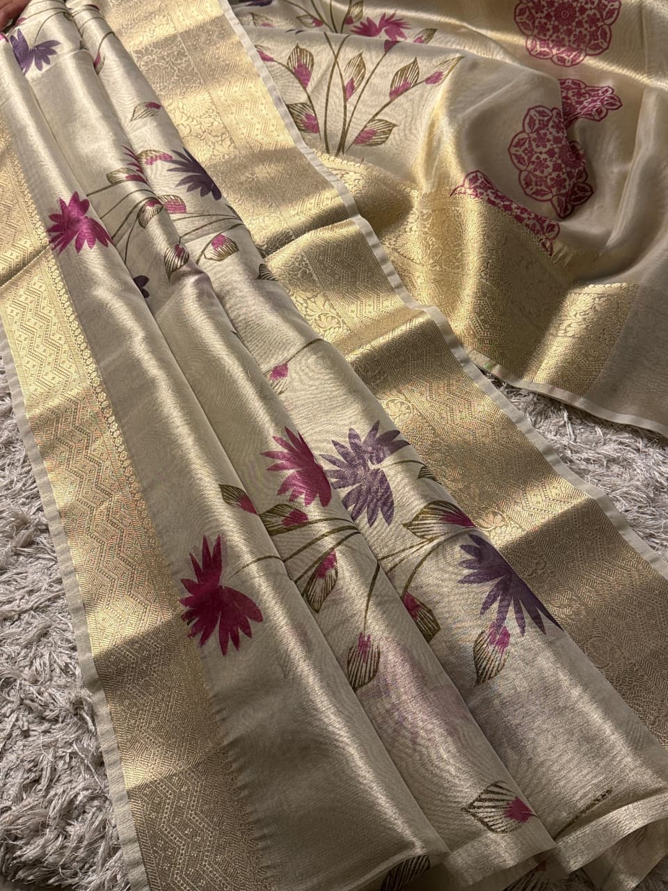 Exquisite Banarasi Saree with Floral Embroidery