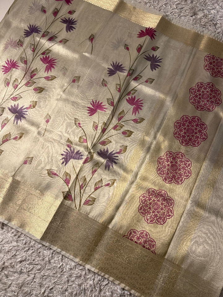 Exquisite Banarasi Saree with Floral Embroidery