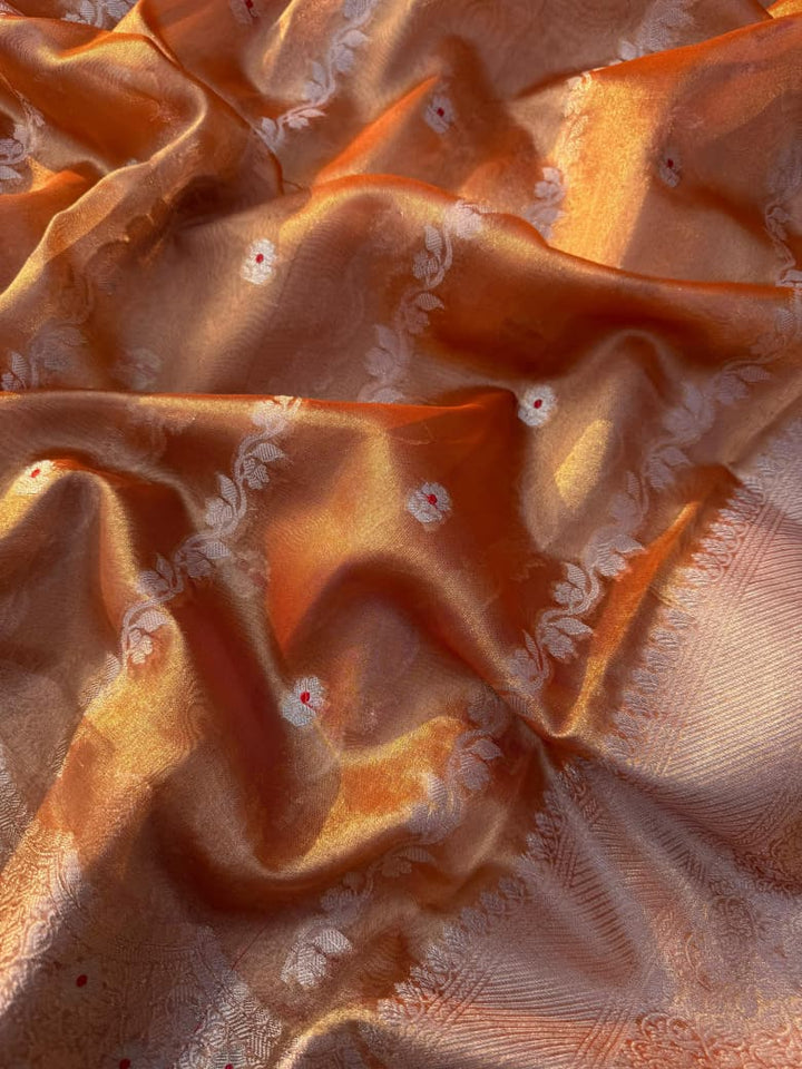 Exquisite Ghicha Silk Saree with Velvet Trim