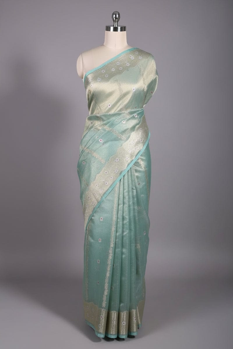 Exquisite Ghicha Silk Saree with Velvet Trim