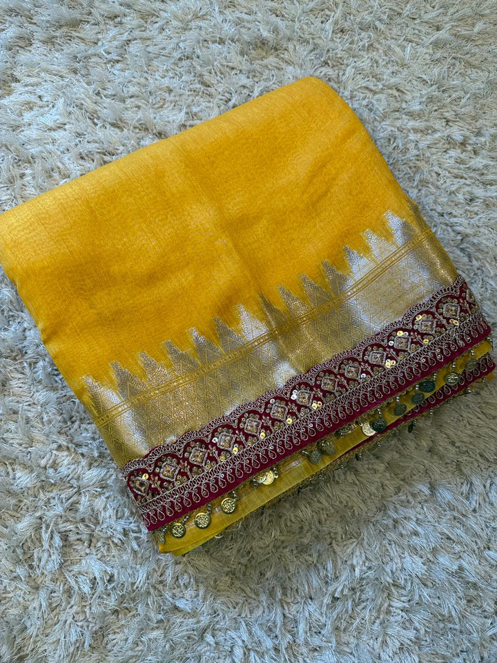 Stunning Banarasi Ghicha Silk Saree with Velvet Elegance