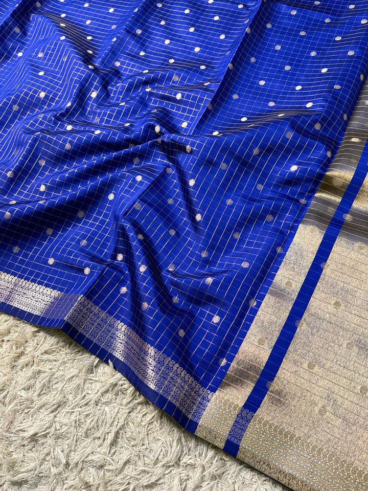 Elegant Blue Banarasi Semi Katan Silk Saree for Weddings