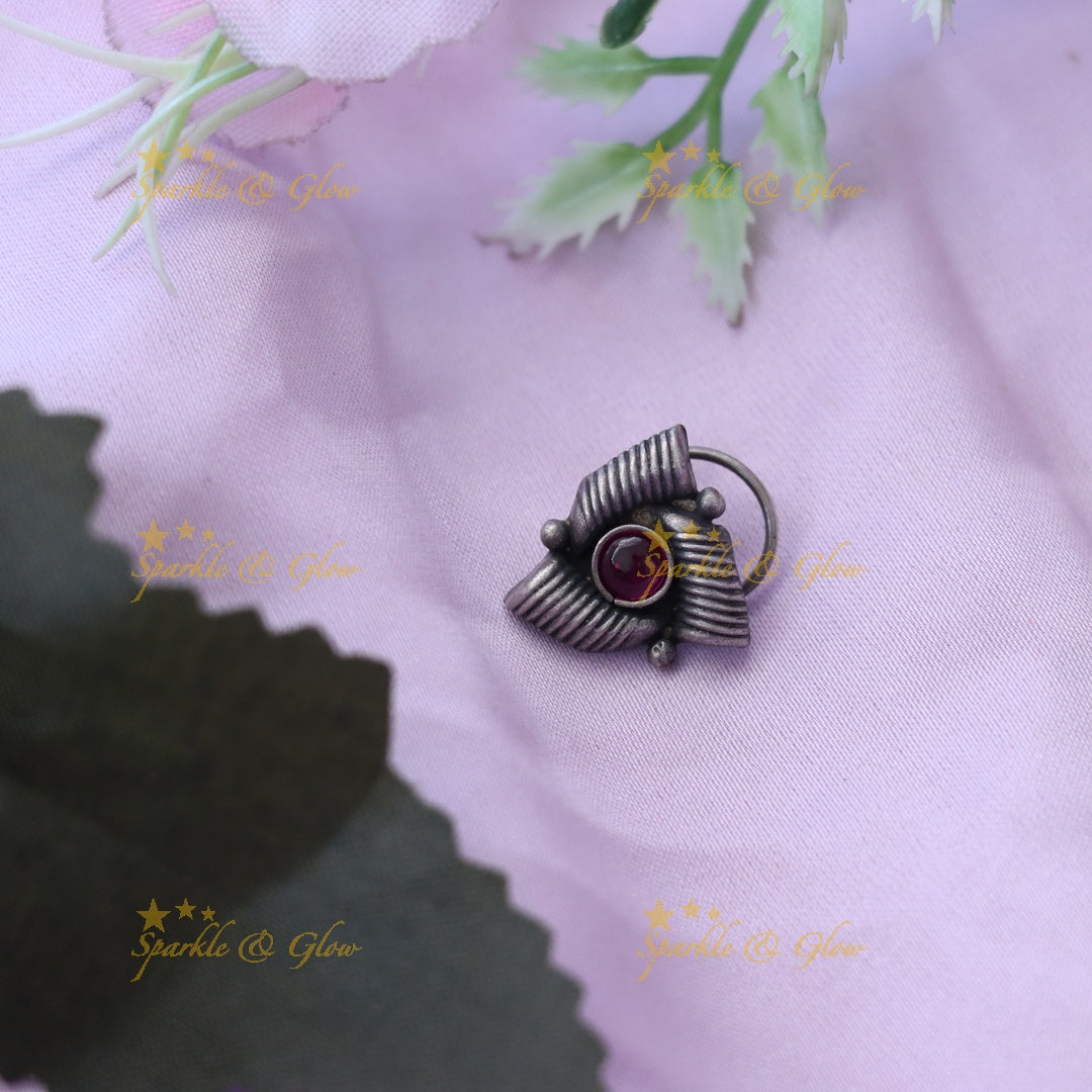 Oxidised Triangle Nose Ring - Festive Elegance