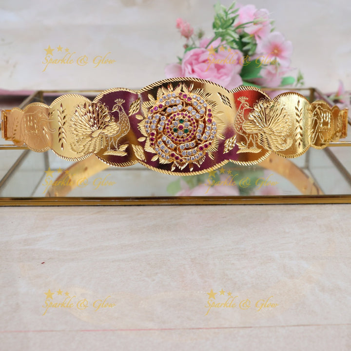 Gold Peacock Hip Belt for Weddings & Festivities