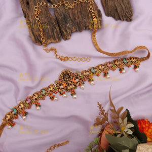 Elegant Temple-Style Peacock Hip Chain for Weddings
