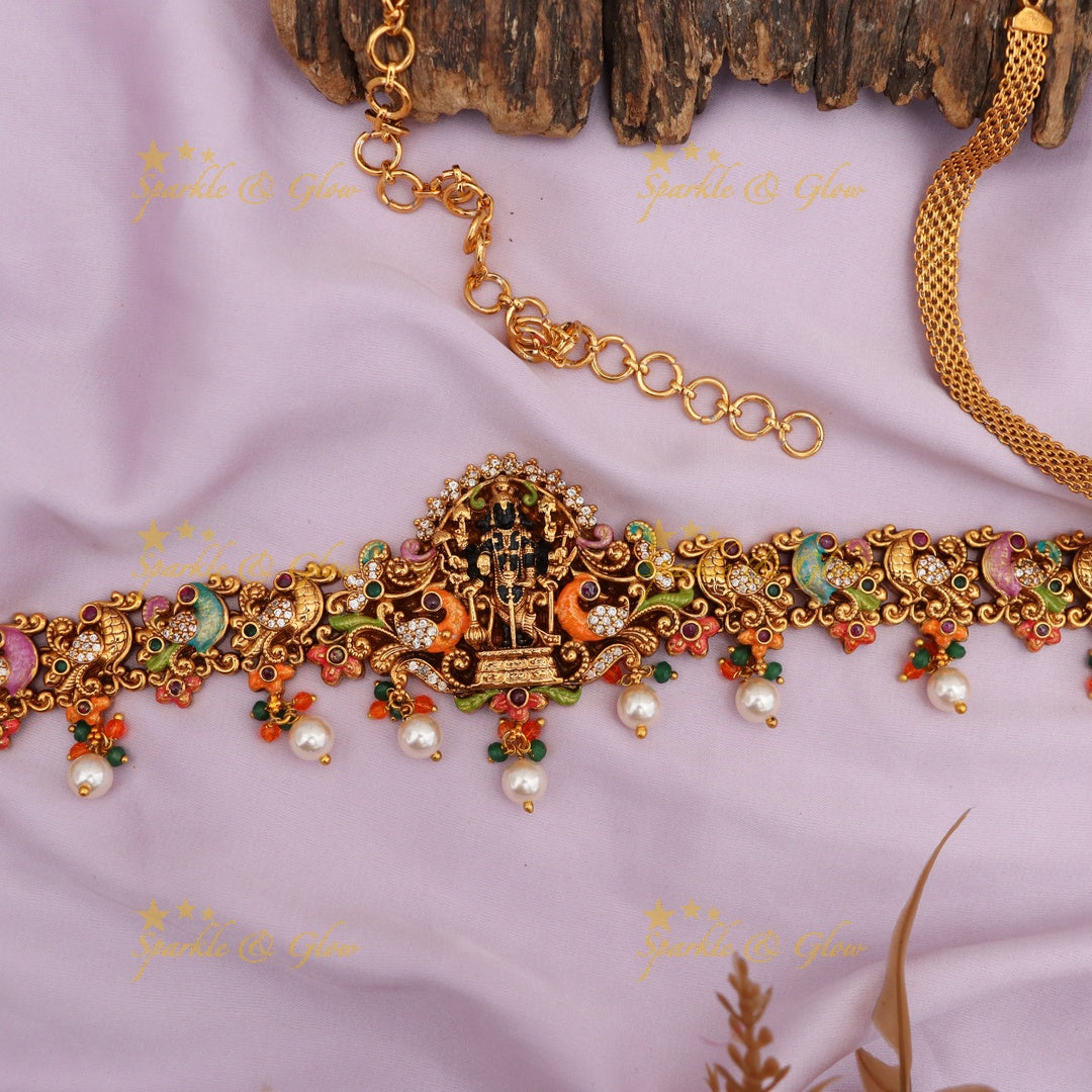 Elegant Temple-Style Peacock Hip Chain for Weddings