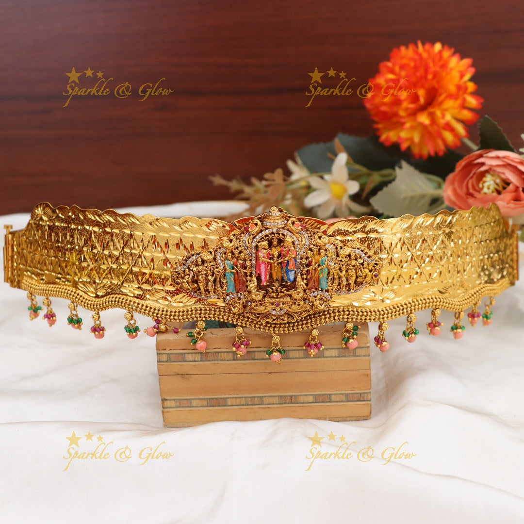 Exquisite Temple Style Meenakari Hipbelt for Weddings