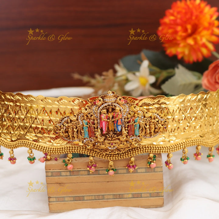 Exquisite Temple Style Meenakari Hipbelt for Weddings